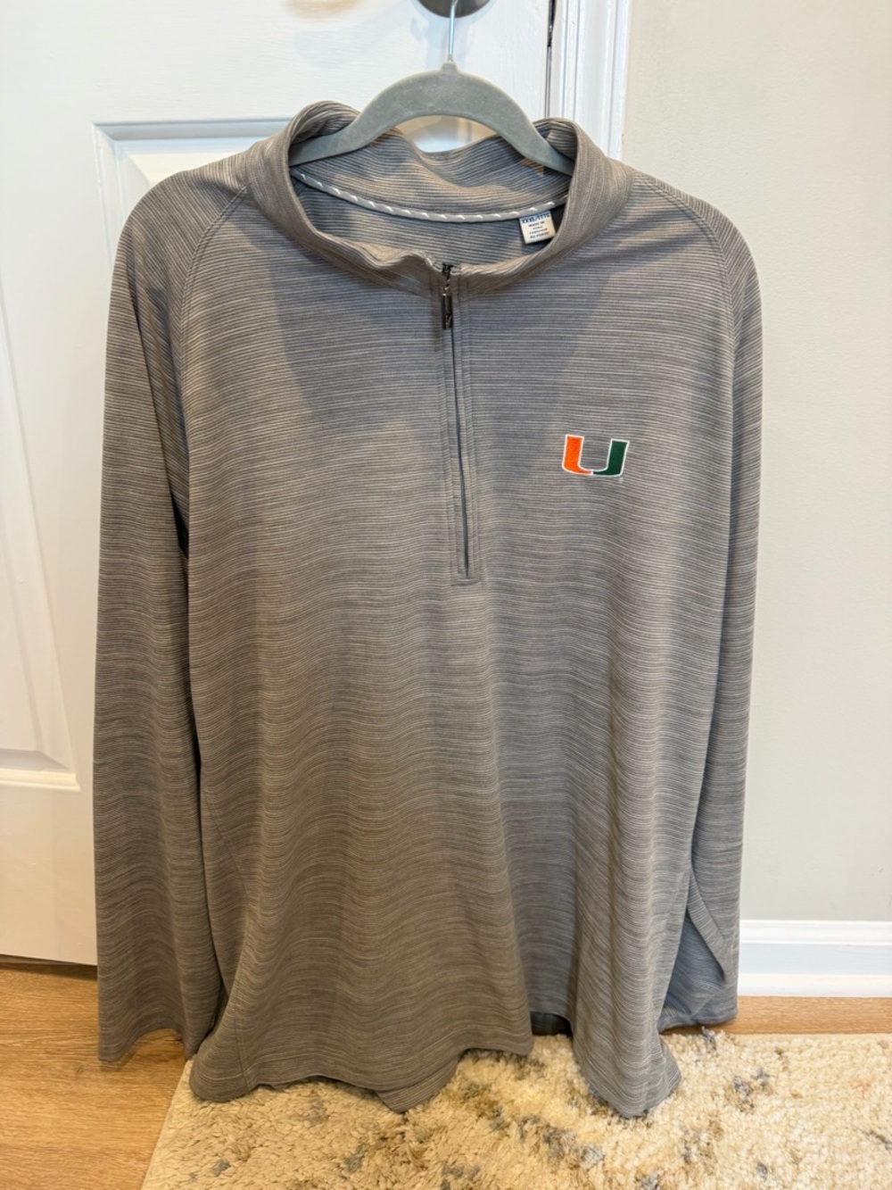 Tommy Bahama Men’s University Of Miami Quarter Zip Sweater Size 3X Gray